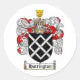 HARRINGTON FAMILY CREST - HARRINGTON COAT OF ARMS CLASSIC ROUND STICKER