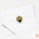 HOGAN FAMILY CREST - HOGAN COAT OF ARMS CLASSIC ROUND STICKER