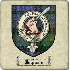 Johnson Clan Badge Marble Tile