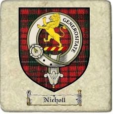 Nicholl Clan Macnichol Clan Badge Marble Tile