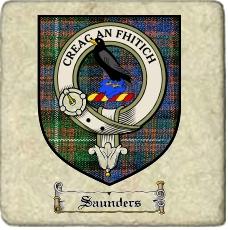 Saunders Clan Macdonnell Clan Badge Marble Tile