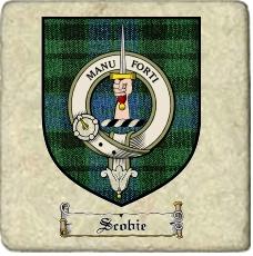 Scobie Clan Badge Marble Tile