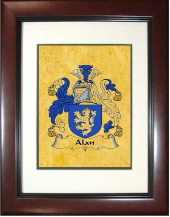 Alan Coat of Arms Framed Print
