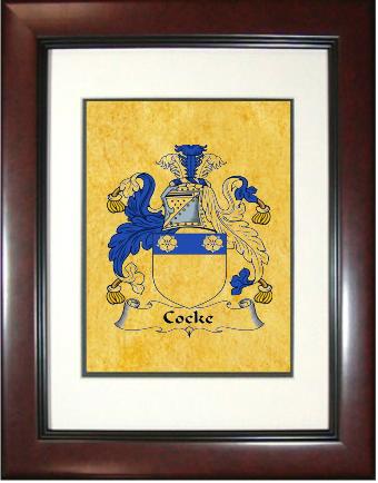 Cocke Coat of Arms Framed Print