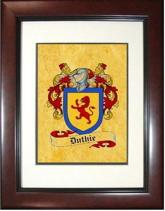 Duthie Coat of Arms Framed Print