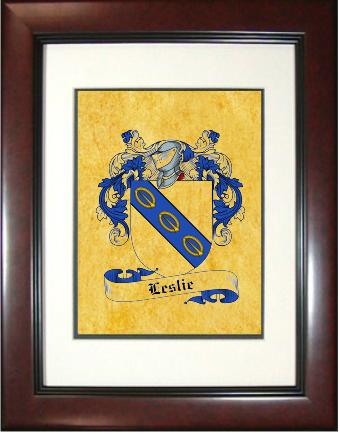 Leslie Coat of Arms Framed Print