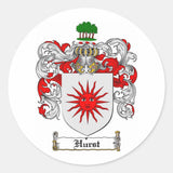 HURST FAMILY CREST - HURST COAT OF ARMS CLASSIC ROUND STICKER