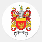 HARRISON FAMILY CREST - HARRISON COAT OF ARMS CLASSIC ROUND STICKER
