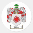 HURST FAMILY CREST - HURST COAT OF ARMS CLASSIC ROUND STICKER