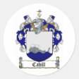 CAHILL FAMILY CREST - CAHILL COAT OF ARMS CLASSIC ROUND STICKER