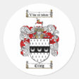 CRAIG FAMILY CREST - CRAIG COAT OF ARMS CLASSIC ROUND STICKER