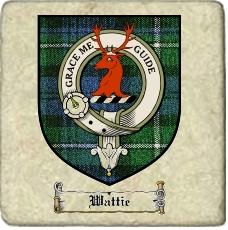 Wattie Clan Badge Marble Tile
