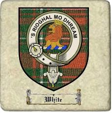 White Clan Macgregor Clan Badge Marble Tile