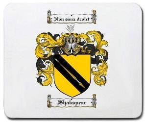 Shakspear coat of arms mouse pad