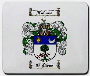 O'birne coat of arms mouse pad