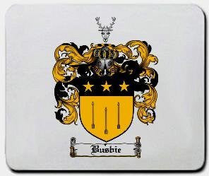 Busbie coat of arms mouse pad