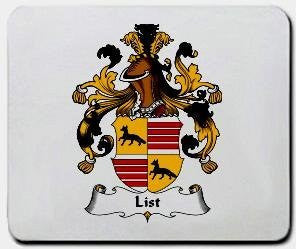 List coat of arms mouse pad