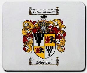 Blonden coat of arms mouse pad