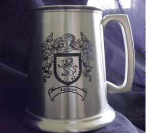 Pewter Coat of Arms Beer Tankard