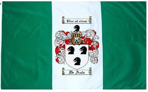 De Aule family crest coat of arms flag