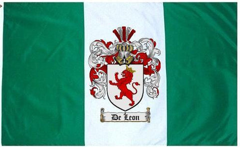 De Leon family crest coat of arms flag