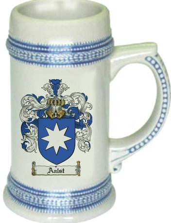 Aalst family crest stein coat of arms tankard mug
