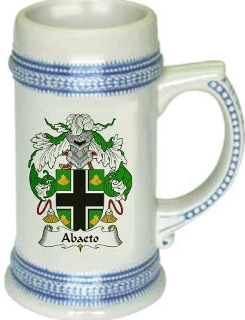 Abaeto family crest stein coat of arms tankard mug