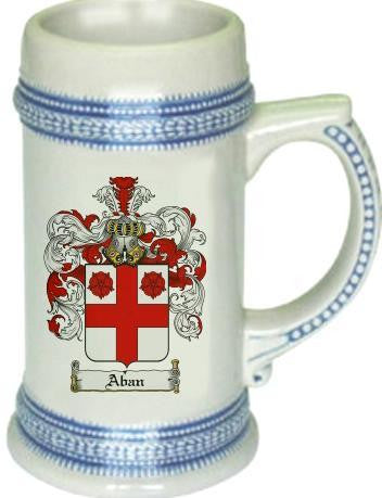 Aban family crest stein coat of arms tankard mug