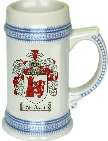 Abarbanel family crest stein coat of arms tankard mug