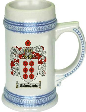 Abbondante family crest stein coat of arms tankard mug