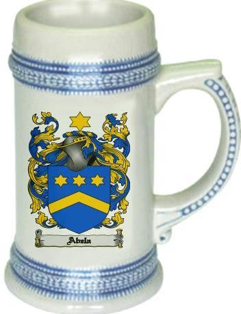Abela family crest stein coat of arms tankard mug