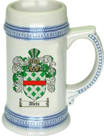Abels family crest stein coat of arms tankard mug