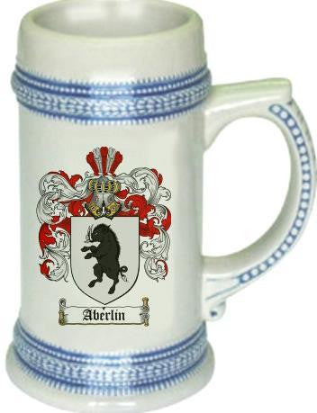 Aberlin family crest stein coat of arms tankard mug