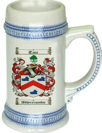 Abhercrombie family crest stein coat of arms tankard mug