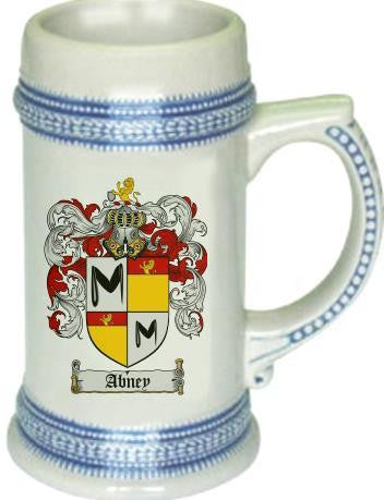 Abney family crest stein coat of arms tankard mug