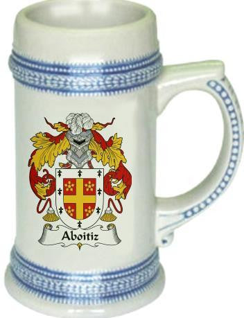 Aboitiz family crest stein coat of arms tankard mug