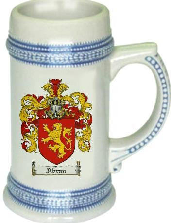 Abran family crest stein coat of arms tankard mug