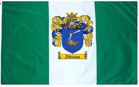 Abrom family crest coat of arms flag