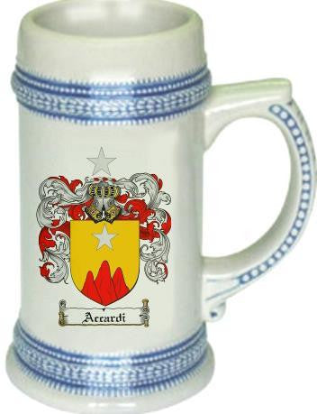 Accardi family crest stein coat of arms tankard mug