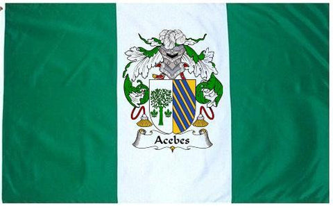 Acebes family crest coat of arms flag