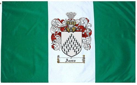 Acero family crest coat of arms flag