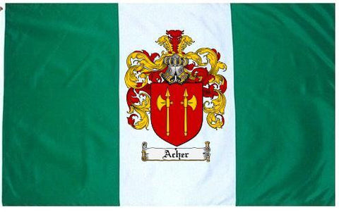 Acher family crest coat of arms flag