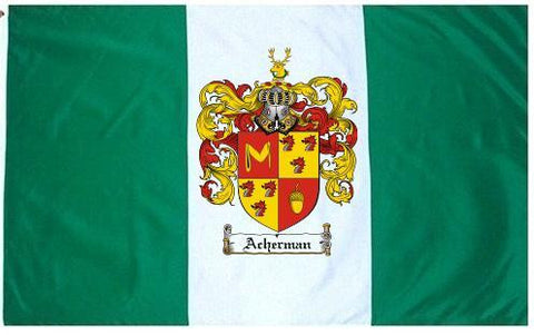 Acherman family crest coat of arms flag