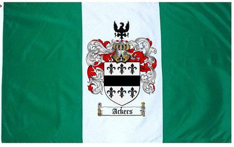 Ackers family crest coat of arms flag