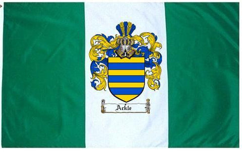 Ackle family crest coat of arms flag