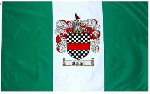 Acklin family crest coat of arms flag