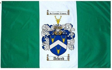 Ackred family crest coat of arms flag