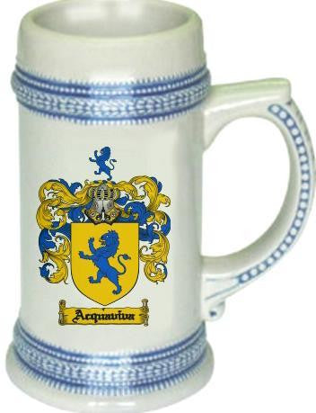 Acquaviva family crest stein coat of arms tankard mug