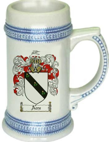 Acre family crest stein coat of arms tankard mug