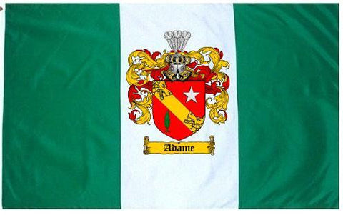 Adame family crest coat of arms flag